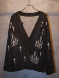 Chandelier Cross Reversible Cardigan(GRY/BLK)