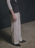 WAVE STUDS WIDE PANTS(WHITE)