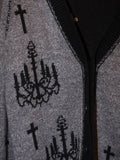 Chandelier Cross Reversible Cardigan(GRY/BLK)
