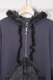 DIAMOND FUR HOODIE(CHARCOAL)