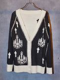Chandelier Cross Reversible Cardigan(WHT/BLK)