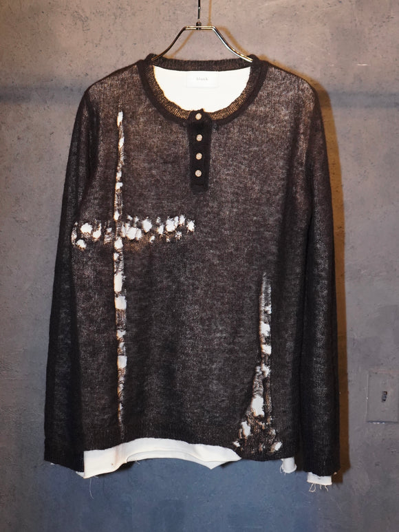 Cross Damaged Knit (BLK)