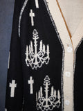 Chandelier Cross Reversible Cardigan(WHT/BLK)