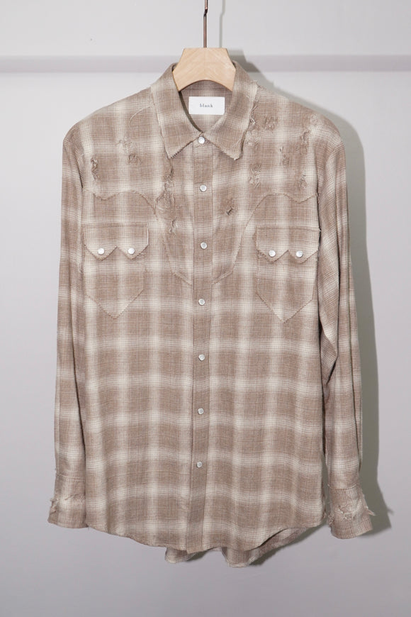 LAME OMBRE WESTERN SHIRT (BEGIE)