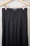 LAME STAR EMBROIDERED WIDE TROUSERS(BLACK)