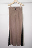 LAME STAR EMBROIDERED WIDE TROUSERS(OCHER)