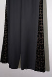 LAME STAR EMBROIDERED WIDE TROUSERS(BLACK)