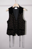 LAME STAR EMBROIDERED VELVET VEST(BLACK)