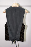 LAME STAR EMBROIDERED VELVET VEST(BLACK)