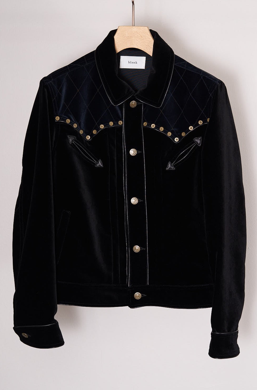 VELVET WESTERN JACKET(BLACK) – blank