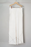 WAVE STUDS WIDE PANTS(WHITE)