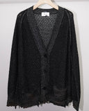 "後払い決済"【9月配送予定】BURNT DAMAGED LAME CARDIGAN (BLACK)