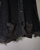 "後払い決済"【9月配送予定】BURNT DAMAGED LAME CARDIGAN (BLACK)