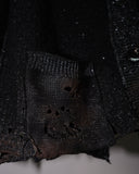 "後払い決済"【9月配送予定】BURNT DAMAGED LAME CARDIGAN (BLACK)