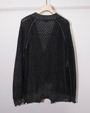 "後払い決済"【9月配送予定】BURNT DAMAGED LAME CARDIGAN (BLACK)