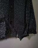 "後払い決済"【9月配送予定】BURNT DAMAGED LAME CARDIGAN (BLACK)