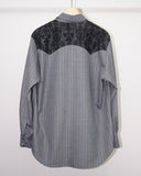 LAME STRIPE GRATE WESTERN SHIRT(GRAY)