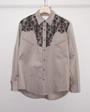 "後払い決済"【9~10月配送予定】LAME STRIPE GRATE WESTERN SHIRT(BEIGE)