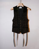 "後払い決済"【9~10月配送予定】LAME STAR EMBROIDERED VELVET VEST(BLACK)