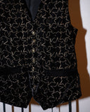 "後払い決済"【9~10月配送予定】LAME STAR EMBROIDERED VELVET VEST(BLACK)