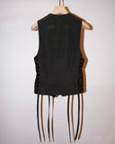 "後払い決済"【9~10月配送予定】LAME STAR EMBROIDERED VELVET VEST(BLACK)