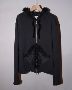 【9~10月配送予定】DIAMOND FUR HOODIE(CHARCOAL)