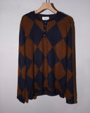 【9月配送予定】DIAMOND PIERROT KNIT(BROWN)