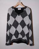 【9月配送予定】DIAMOND PIERROT KNIT(WHT)