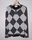 【9月配送予定】DIAMOND PIERROT KNIT(WHT)