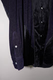 PIPING SPARKLY VELOUR SHIRT(NAVY)