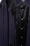 PIPING SPARKLY VELOUR SHIRT(NAVY)