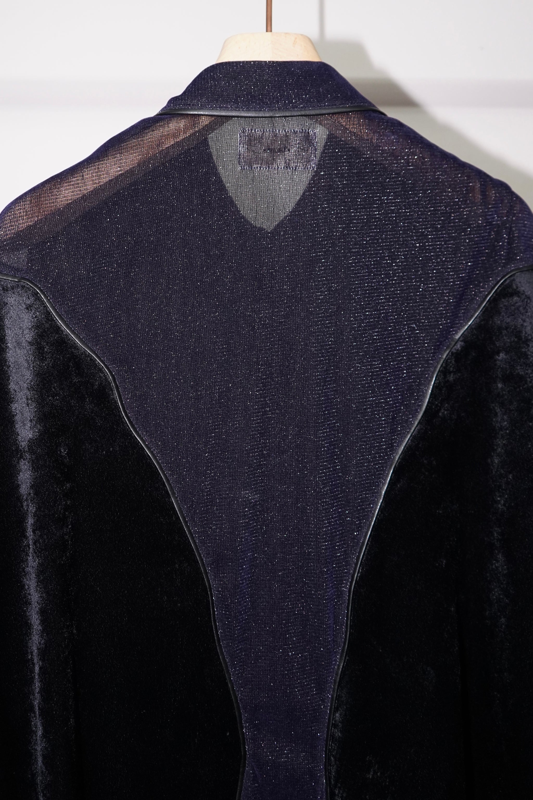 トップス (blank)PIPING SPARKLY VELOUR SHIRT(NAVY) PIPING SPARKLY VELOUR SHIRT(NAVY) – blank