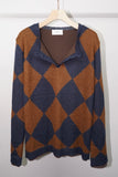 DIAMOND PIERROT KNIT(BROWN)