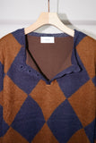 DIAMOND PIERROT KNIT(BROWN)