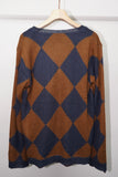 DIAMOND PIERROT KNIT(BROWN)