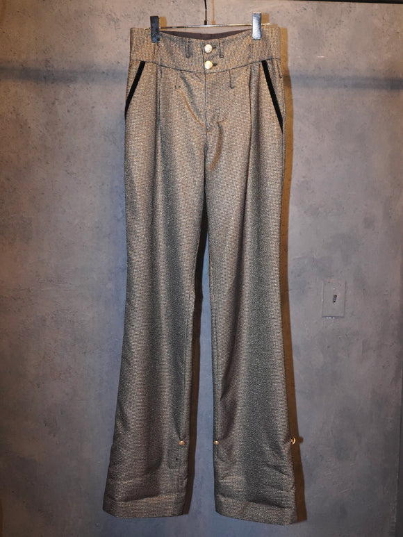 Lame Houndstooth Long Slacks(GLD)