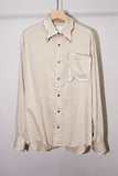 BURNT STRIPE OVER SHIRT (BEIGE)