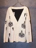 Chandelier Cross Reversible Cardigan(WHT/BLK)
