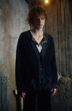 "後払い決済"【9月配送予定】BURNT DAMAGED LAME CARDIGAN (BLACK)