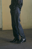 SILK WOOL TAPERED TROUSERS